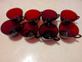 Vintage Anchor Hocking Ruby Red Glass Tea Cups – Set of 8 – Cranberry Glass Cups