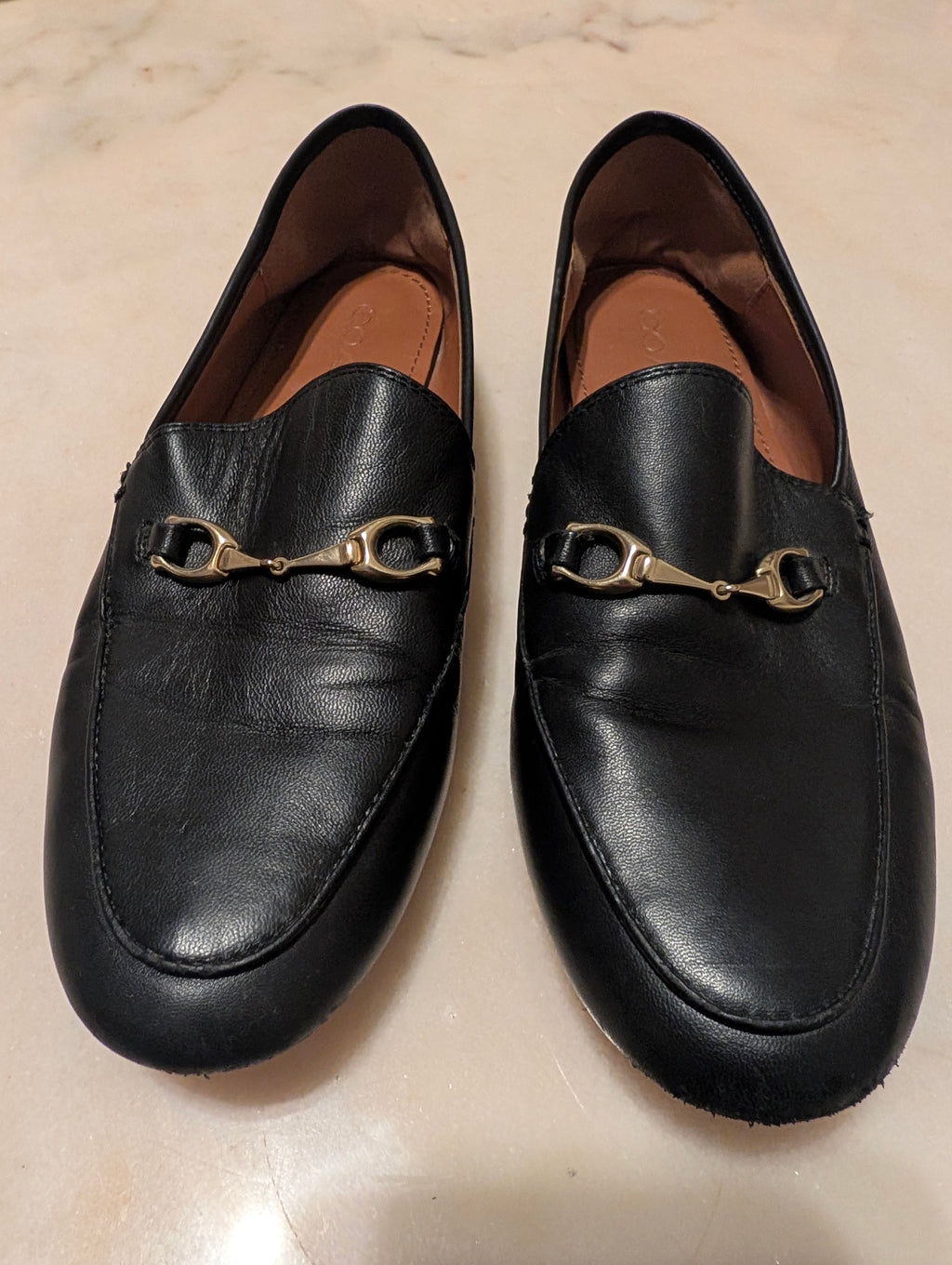 Coach FG3110 Black Leather Horsebit Loafers Women's US 6.5B Slip On Flats