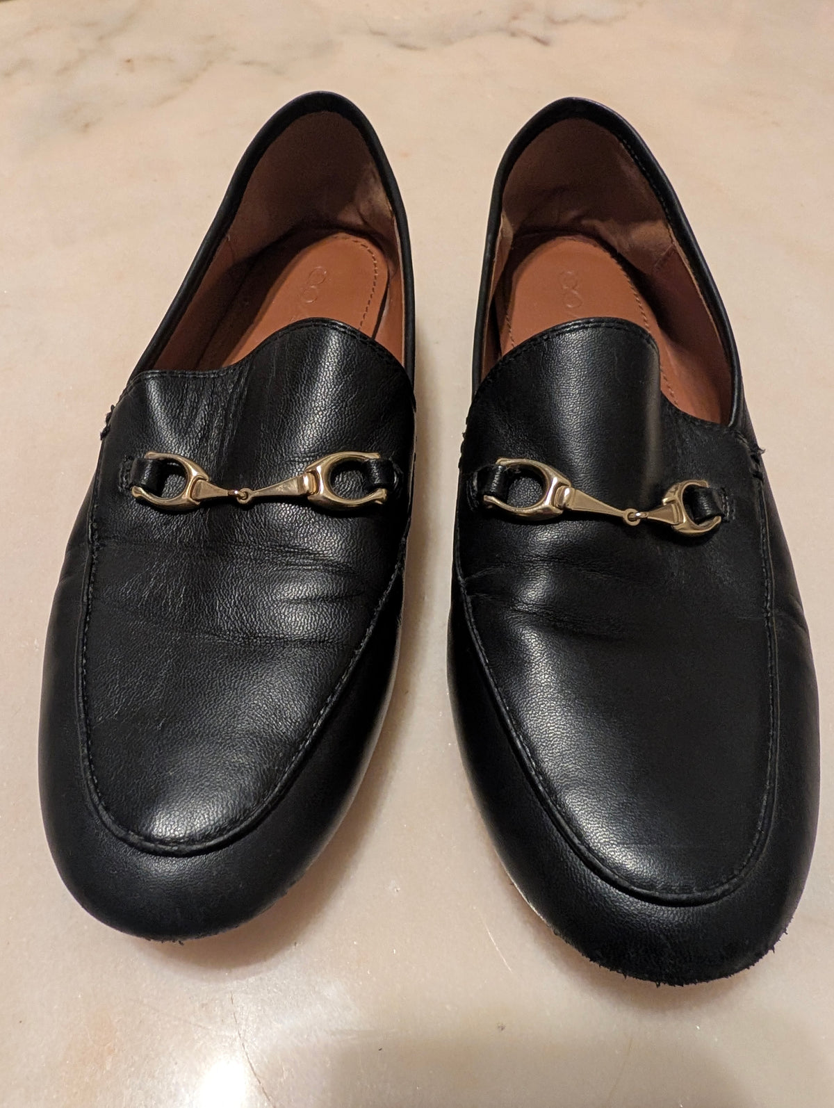 Coach FG3110 Black Leather Horsebit Loafers Women's US 6.5B Slip On Flats