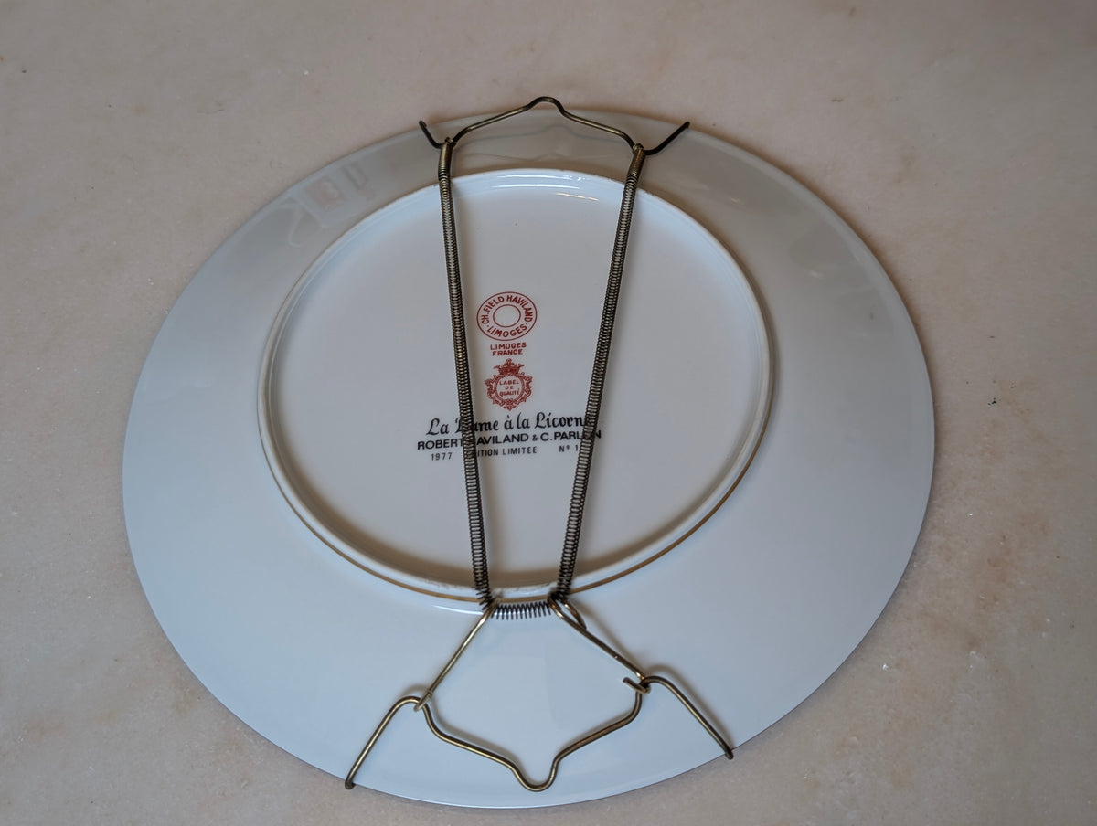Robert Haviland Limoges France La Dame à la Licorne Plate No. 1 1977 w/ Box