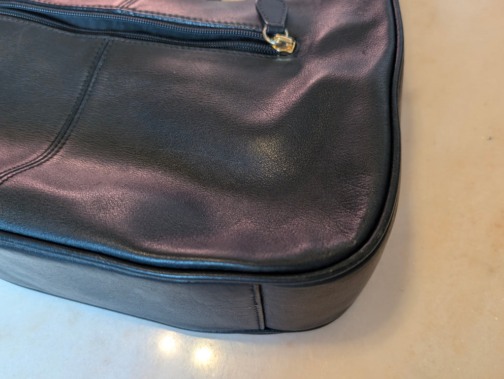 Vintage Etienne Aigner Black Genuine Leather Shoulder Bag Purse
