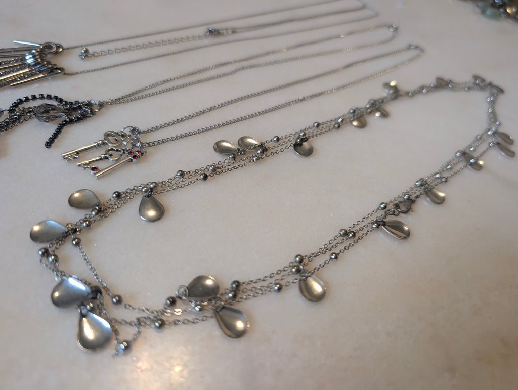 Vintage Silver Tone Necklace Bundle
