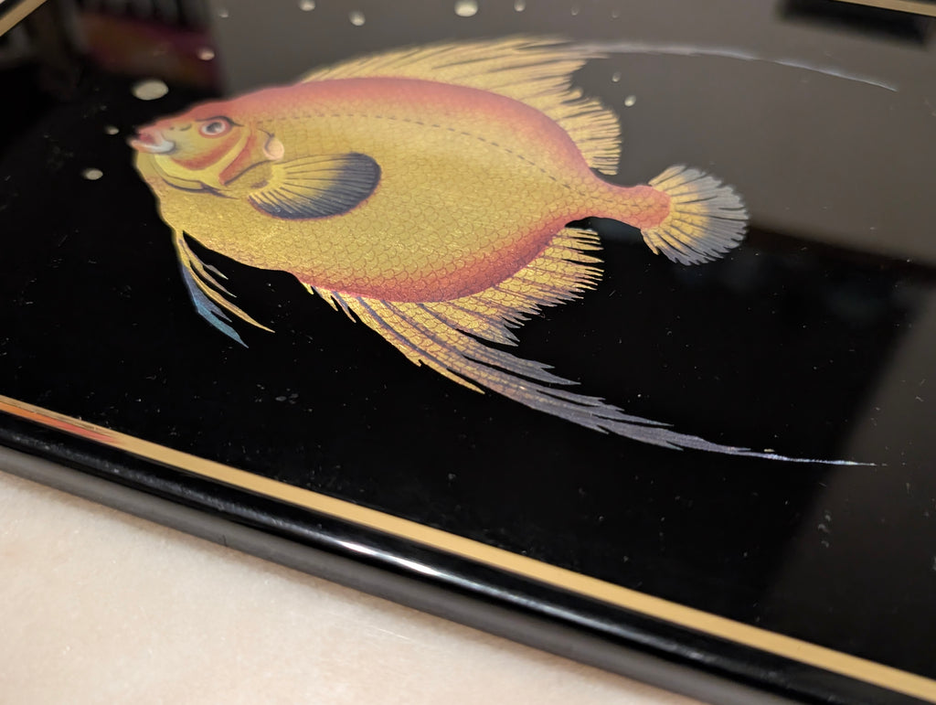 Vintage Kafka Industries #4417 Tropical Angelfish 3D Foil Wall Art Framed Made in USA