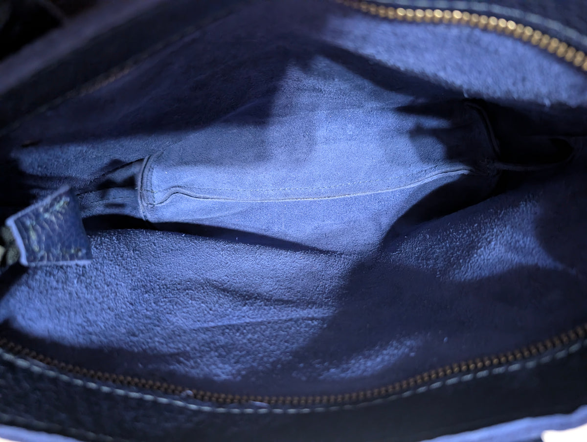 Portland Leather Goods Navy Leather Crossbody Tote Shoulder Bag Adjustable Strap