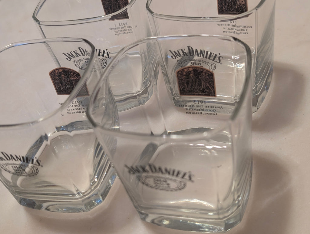 Jack Daniel's Old No. 7 Square Whiskey Rocks Glasses Set of 4, 1913