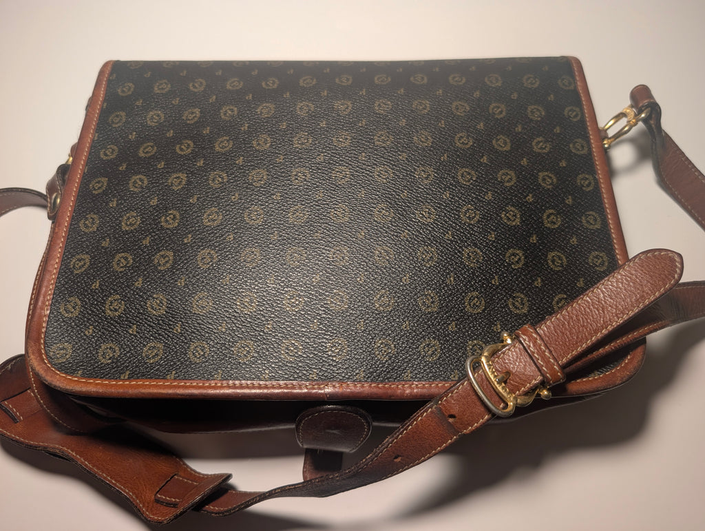 Pollini Heritage Messenger Bag Made in Italy, Monogram Crossbody