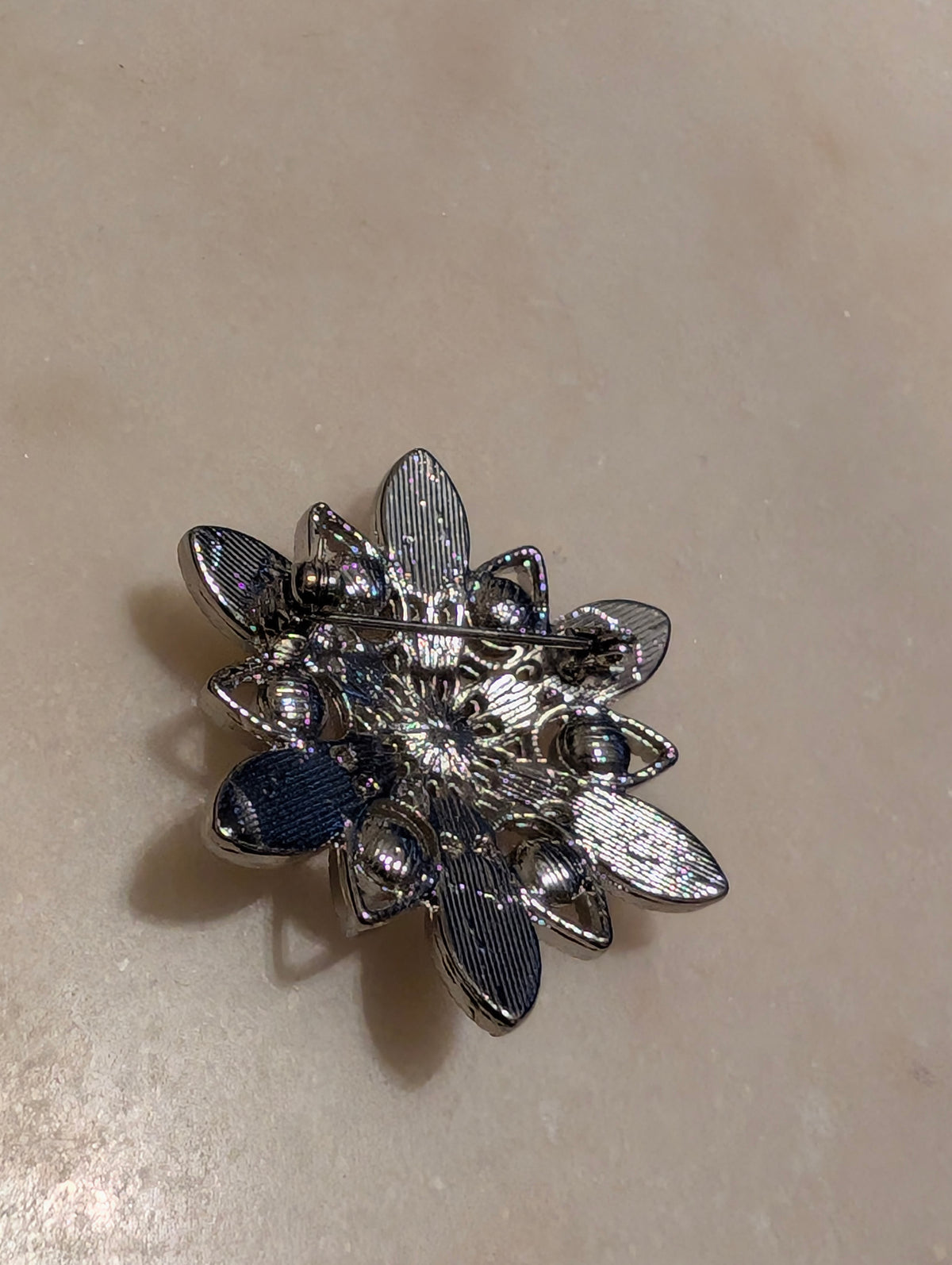 Floral Snowflake Brooch Pin Statement Costume Jewelry