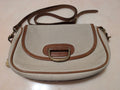 Vintage Dooney & Bourke AWL Ivory Tan Leather Crossbody Bag USA Pebble Grain