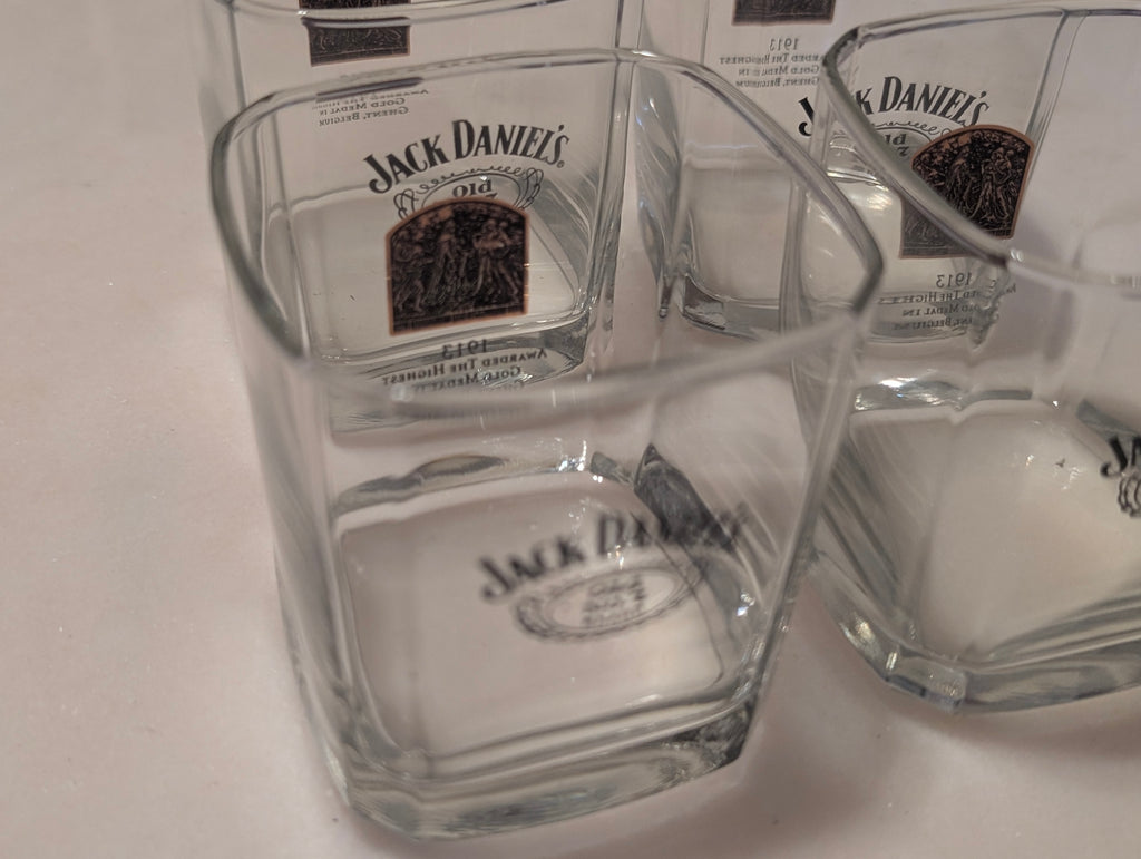Jack Daniel's Old No. 7 Square Whiskey Rocks Glasses Set of 4, 1913
