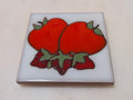 Vintage Italian Hand-Painted Strawberry Ceramic Trivet • Made in Italy • 1986