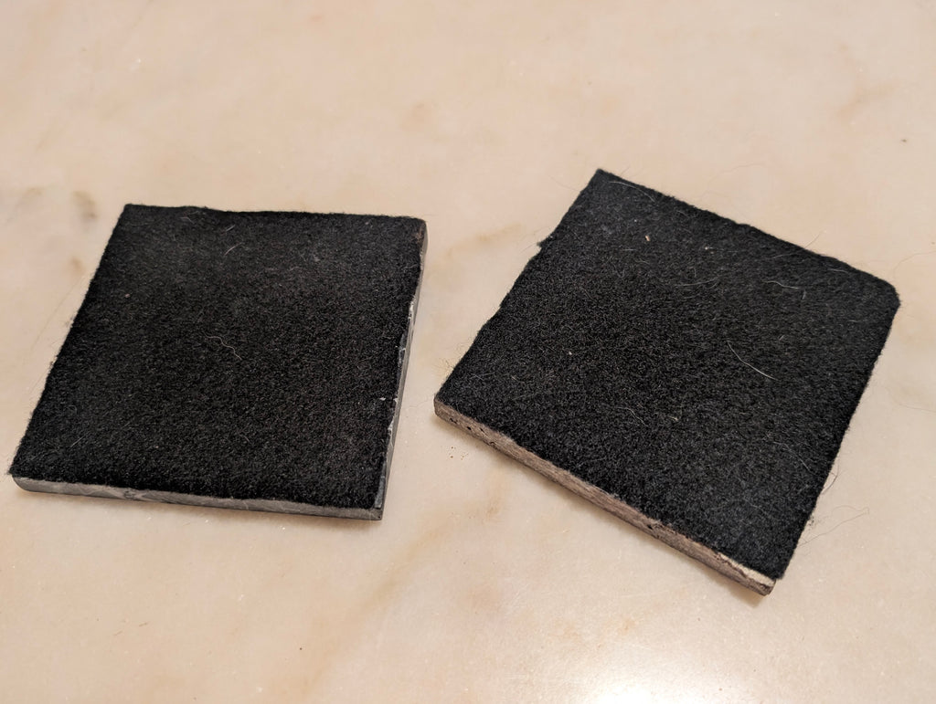Set of 2 Natural Stone Square Coasters,  Marble & Granite Felt Bottom