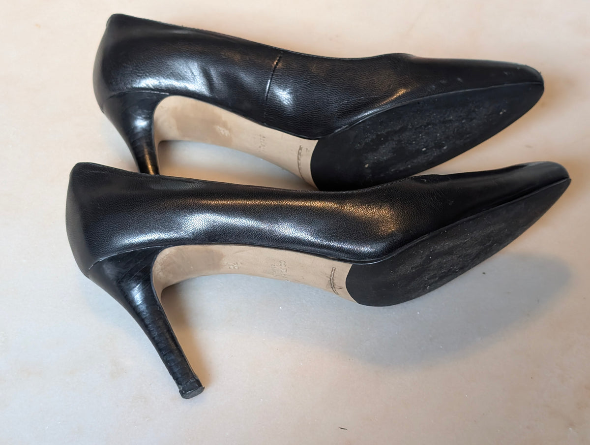 Cole Haan Grand.OS Black Leather Pointed Toe Pumps Heels Women's 7.5B Classic Ca