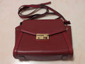 La'Festin Burgundy Structured Top Handle Satchel Crossbody Shoulder Bag