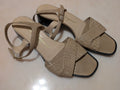 Salvatore Ferragamo Woven Leather Sandals Beige Italy Size 7B