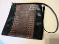 Vintage Brahmin Leather Croc Embossed Shoulder Bag