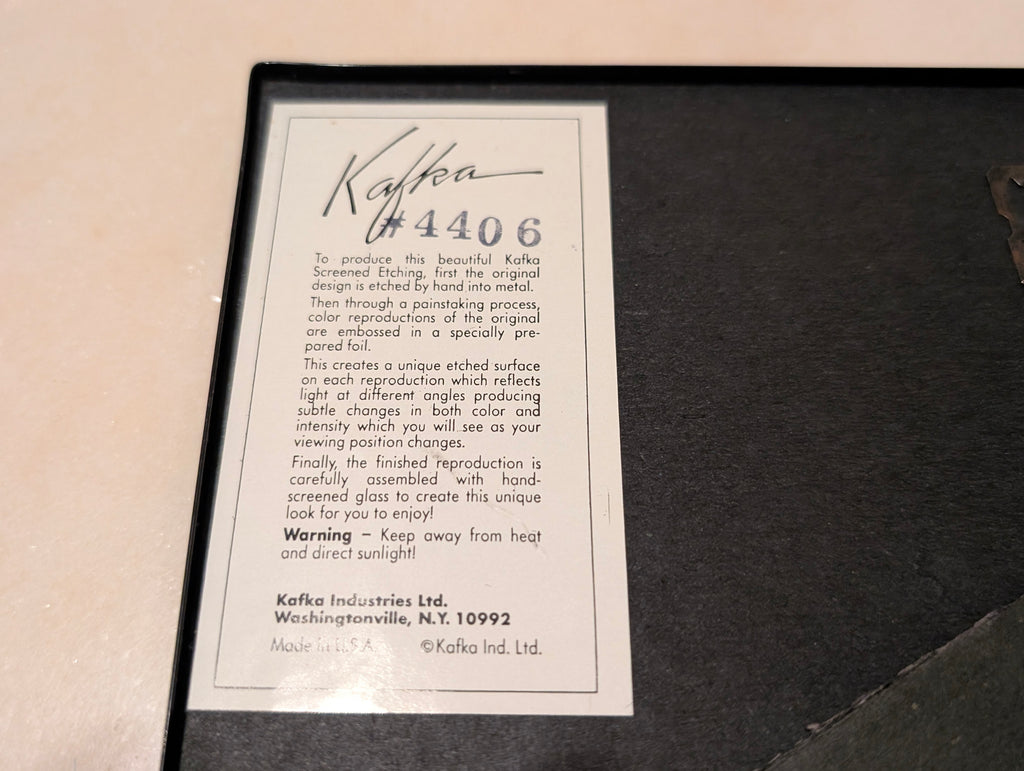Vintage Kafka Industries #4406 Butterflyfish 3D Foil Wall Art Framed Tropical Fish Made in USA