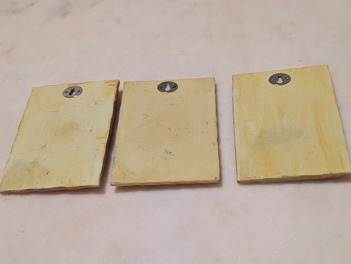 Set of 3 Vintage Durham 3D 'Fat Chef' Kitchen Wall Plaques Italian Restaurant