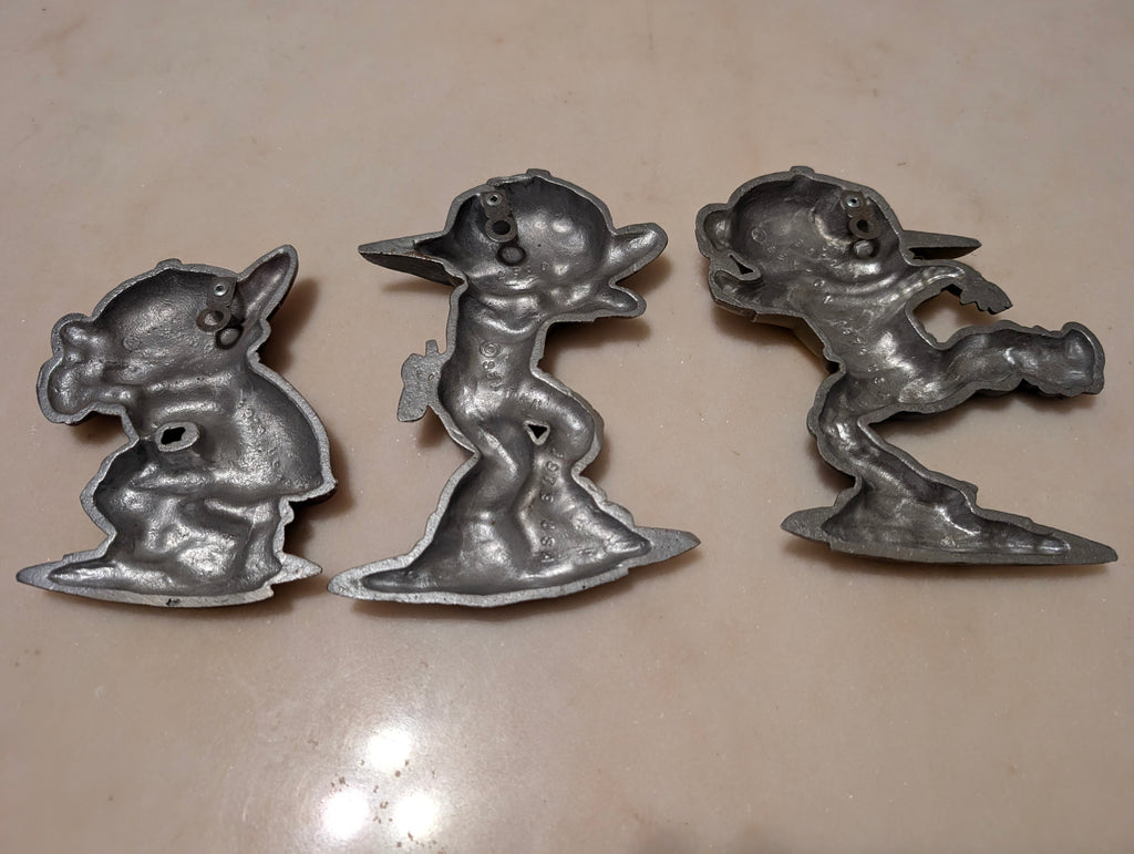 Vintage Sexton Cast Aluminum Baseball Wall Plaques (3) Catcher, Batter, Runner