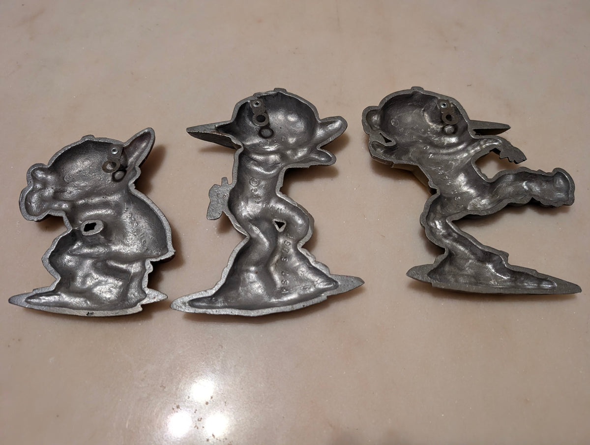 Vintage Sexton Cast Aluminum Baseball Wall Plaques (3) Catcher, Batter, Runner