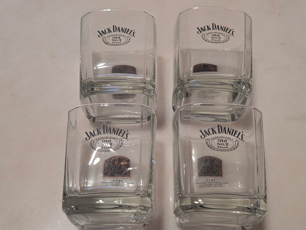 Jack Daniel's Old No. 7 Square Whiskey Rocks Glasses Set of 4, 1913