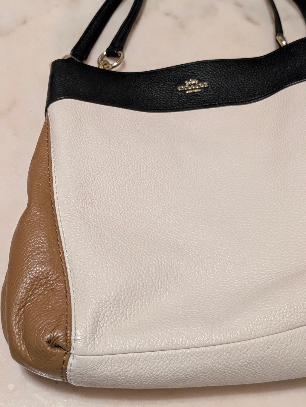 Coach,  Lexy: Colorblock Pebbled Leather Shoulder Bag / Hobo (Style F31992)